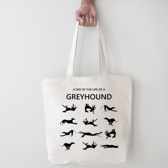 TOTE BAG- A DAY IN THE LIFE OF A GREYHOUND - Picture 1 of 1